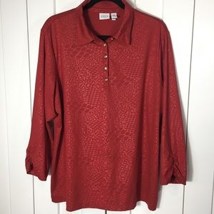 Chico's Red Textured Women's Top